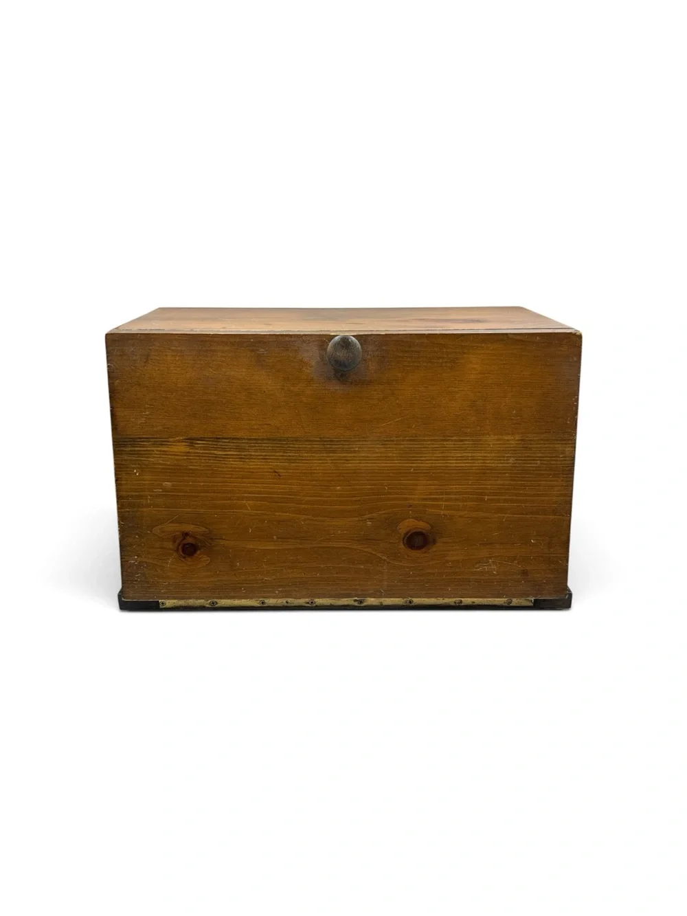 Vintage 1980s Primitive Pine Bread Box Cottagecore Farmhouse Kitchen Storage